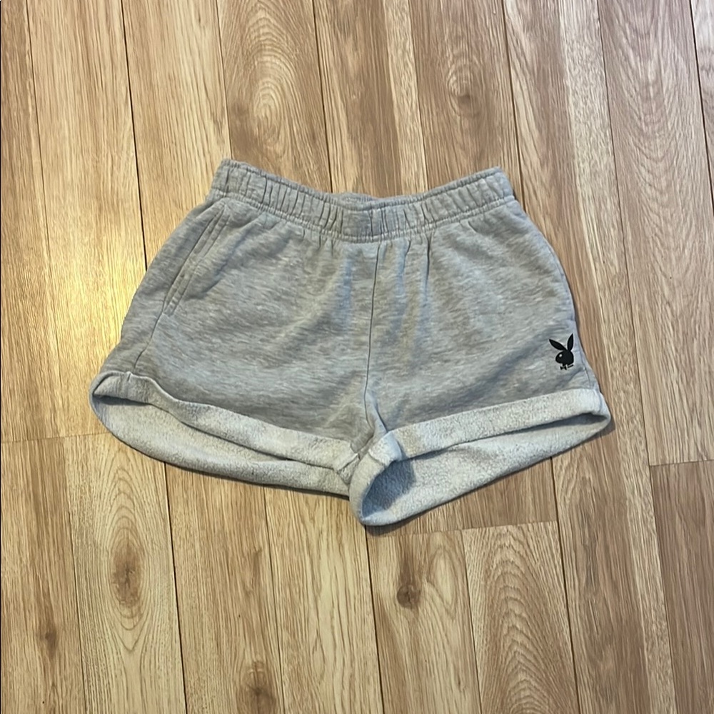 Gray Casual Shorts with Logo